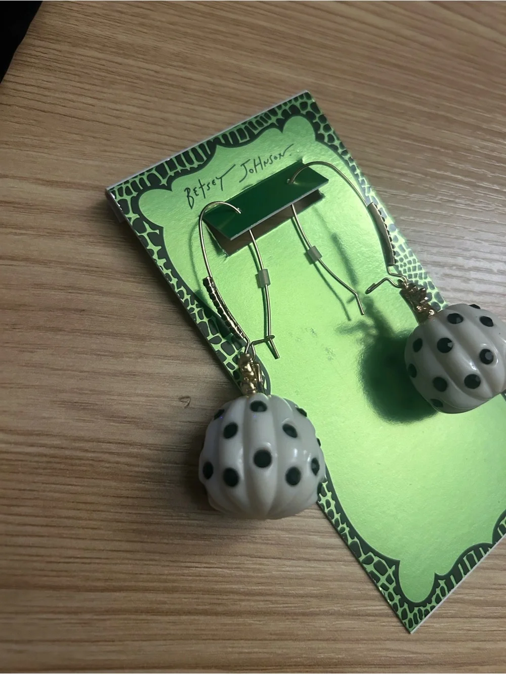 Betsey Johnson White Pumpkin Dangle Earrings